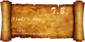 Timár Bea névjegykártya